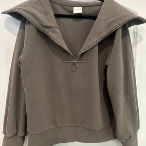Varley Brown Ribbed Sweater